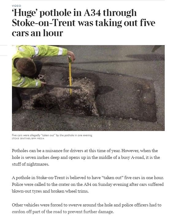 Pothole stoke
