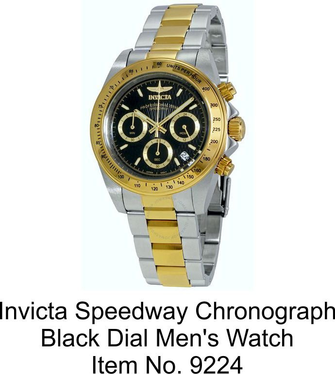 Invicta speedway chronograph black dial men s watch 9224a
