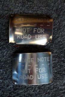 Not for road use