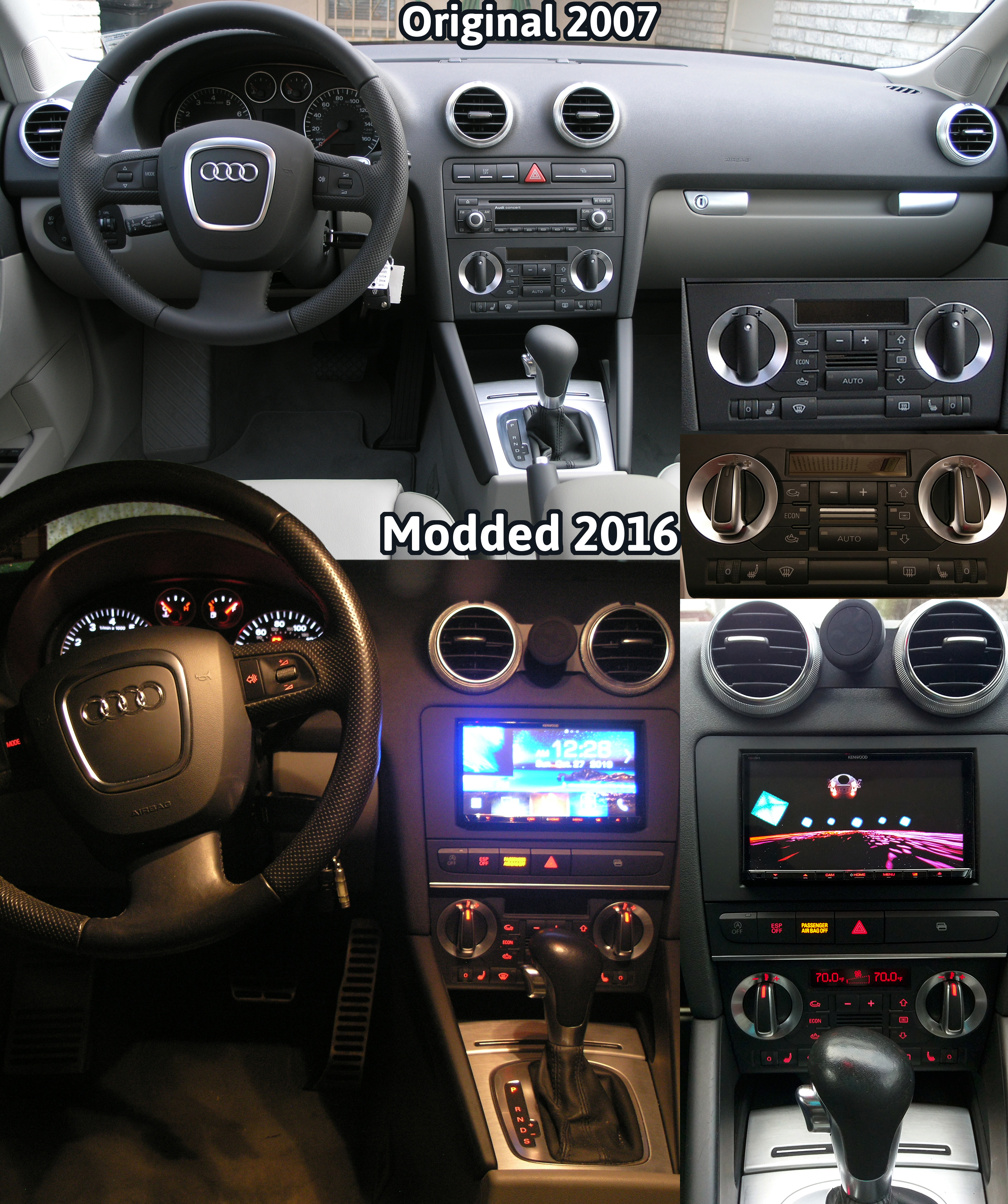 GK Audi A3 2007 console stereo mod lg