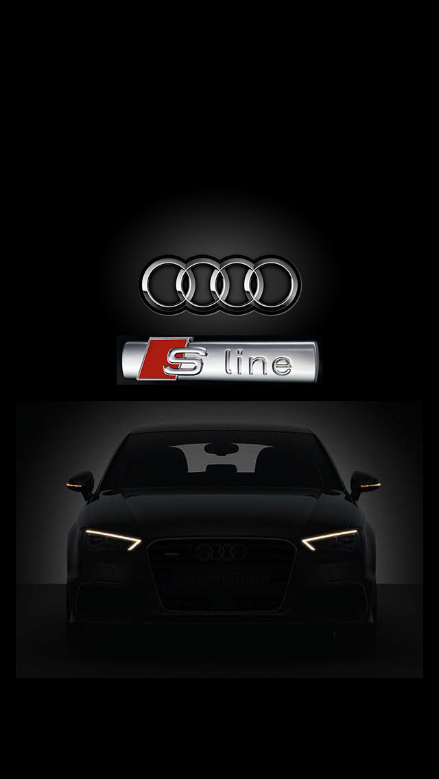 Audi iPhone S Line white headlights screensaver